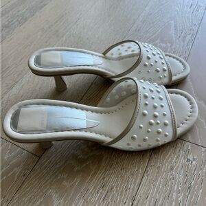 Dolce Vita Meeza Pearl Heels Ivory Mesh